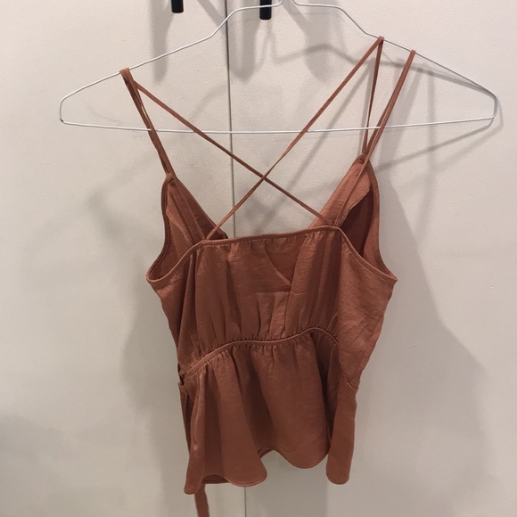 Express Blush Pink Criss Cross Tank - Picture 2 of 3